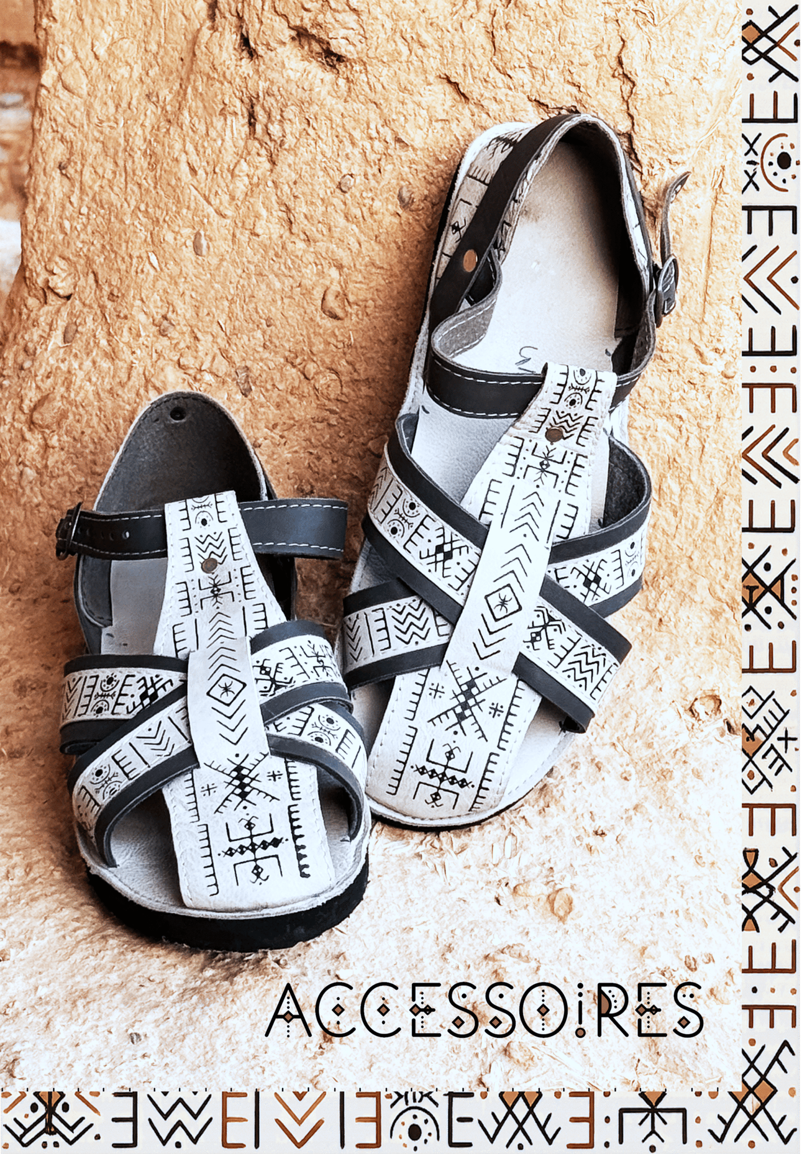 Amazigh accessory featuring traditional geometric motifs and Moroccan-inspired design