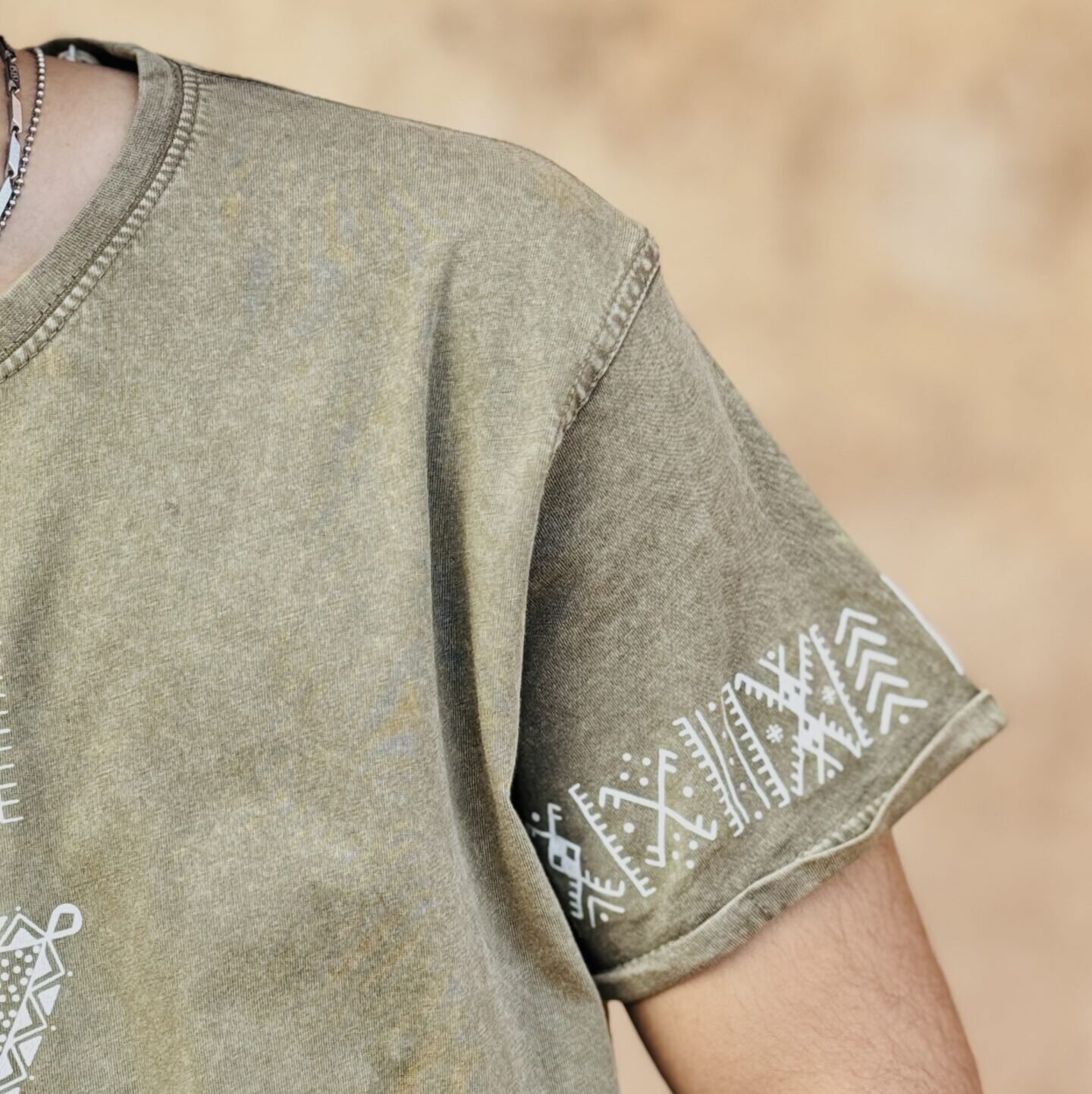 Moroccan heritage T-shirt featuring a distinctive graphic design and cultural-inspired details
