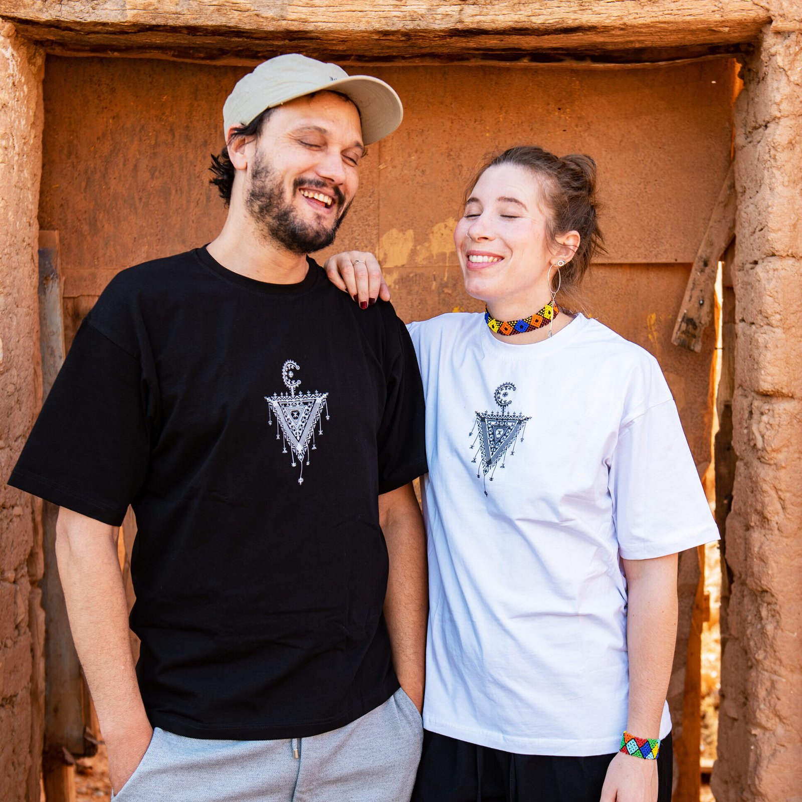 MUHA & LUNA T-shirt featuring traditional Amazigh TASGHNST symbols